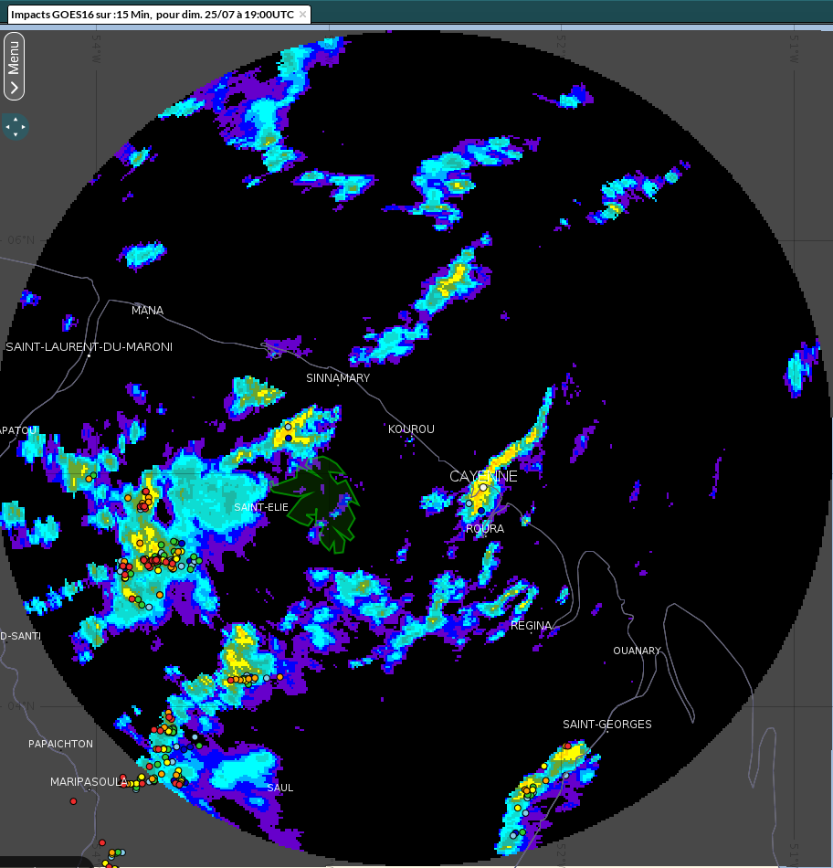 Image radar du dimanche 25 juillet  à 16 heures