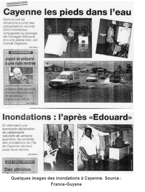 Inondations à Cayenne en septembre 1996