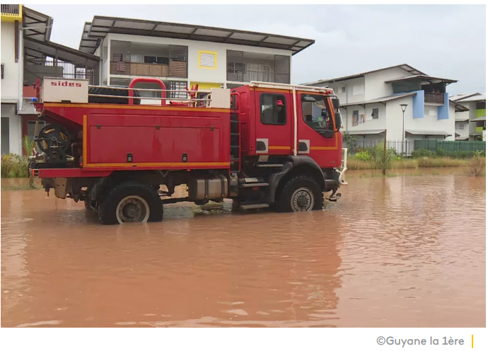 Quartier Concorde à Matoury inondé le  dimanche 14 mars 2021