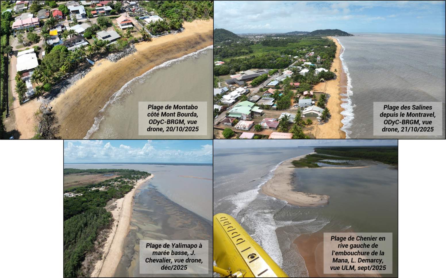 Diffèrents type de plage de Guyane