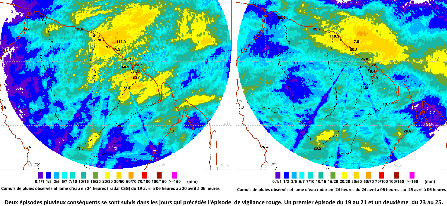 Deux épisodes pluvieux se sont produits dans les 7 jours précédant cet épisode de vigilance rouge 