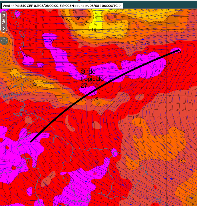 situation météorologique du 4 août en début de journée