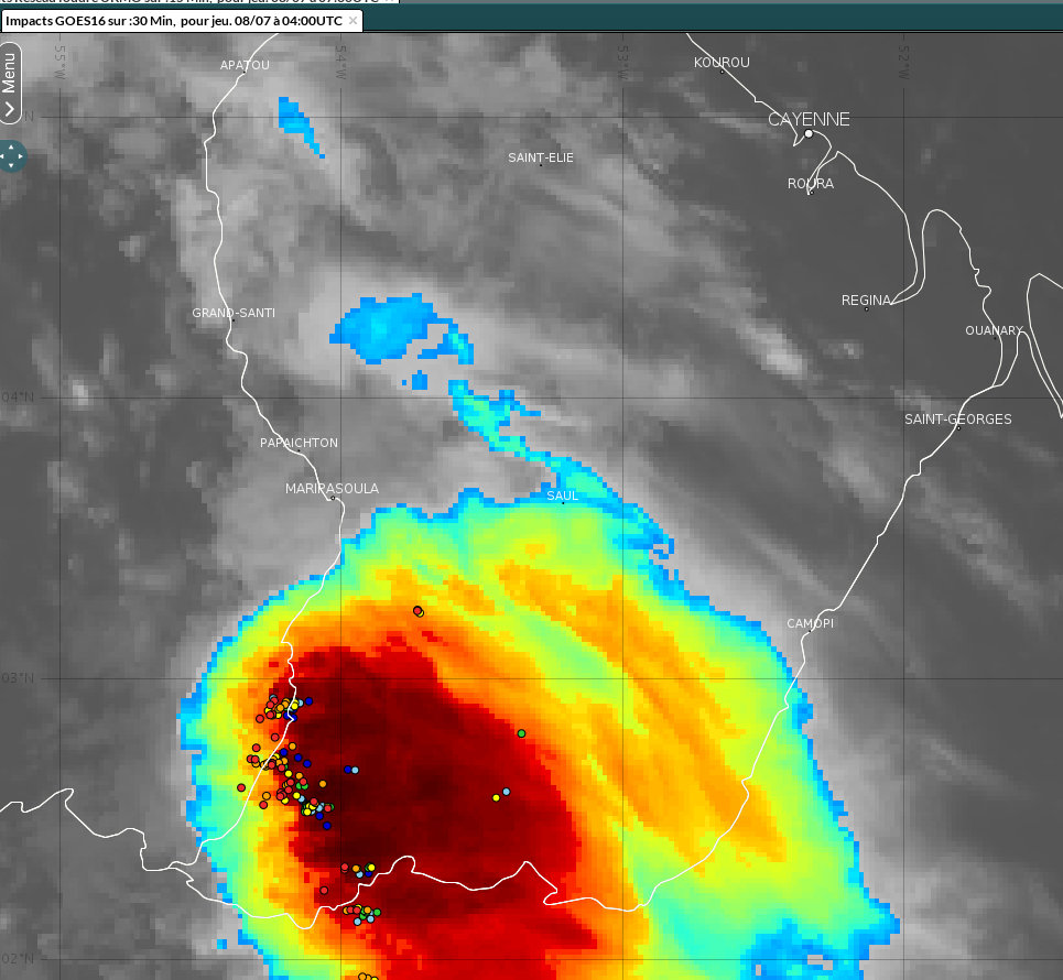 Orages sur le Lawa en amont de Maripa-Soula