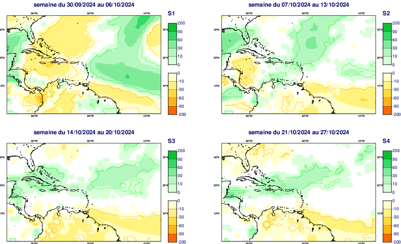 Carte d'anomalies de précipitations