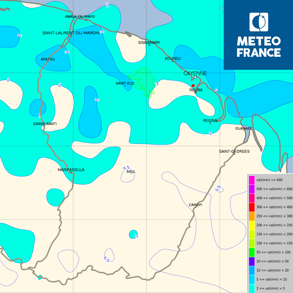cumuls de pluie de la journée du vendredi 09 septembre 2022.