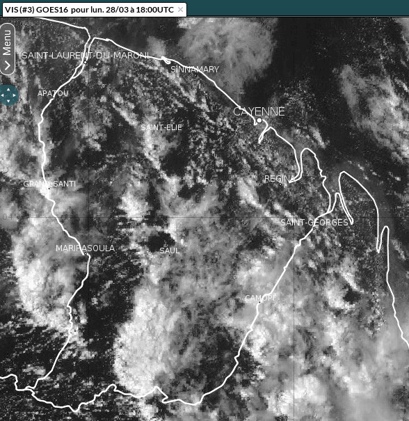 Image satellitaire dans le canal visible lundi 28 mars dans l'après-midi