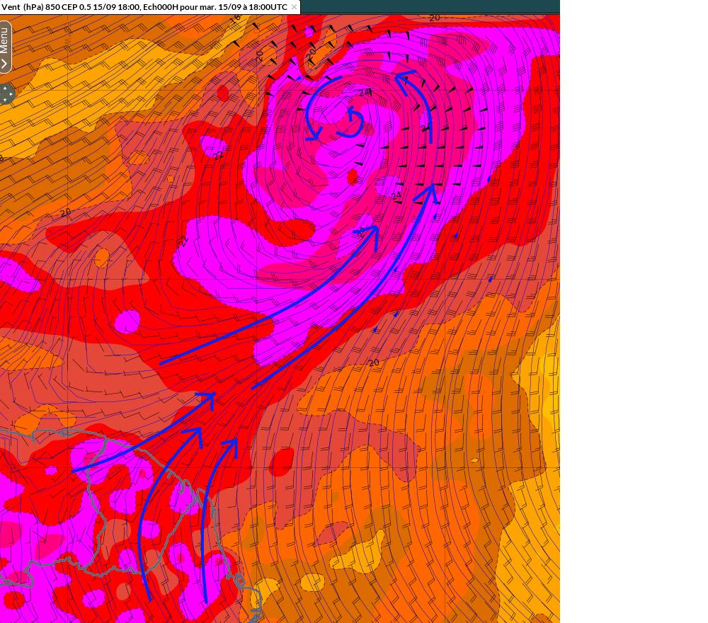 Le passage au large du cyclone tropical Teddy change le régime des vents sur la Guyane. 