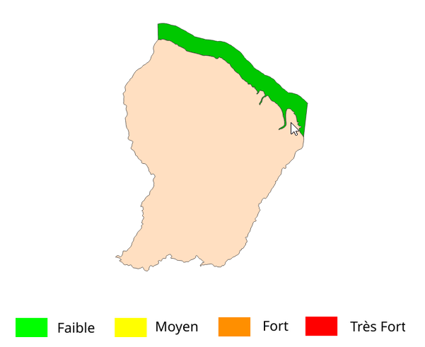 Carte de risque d'échouement pour les 4 prochains jours