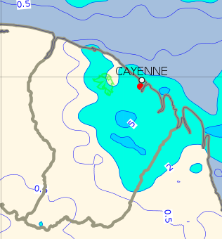 Prévision de cumul de précipitation sur 24h pour le samedi 06 août