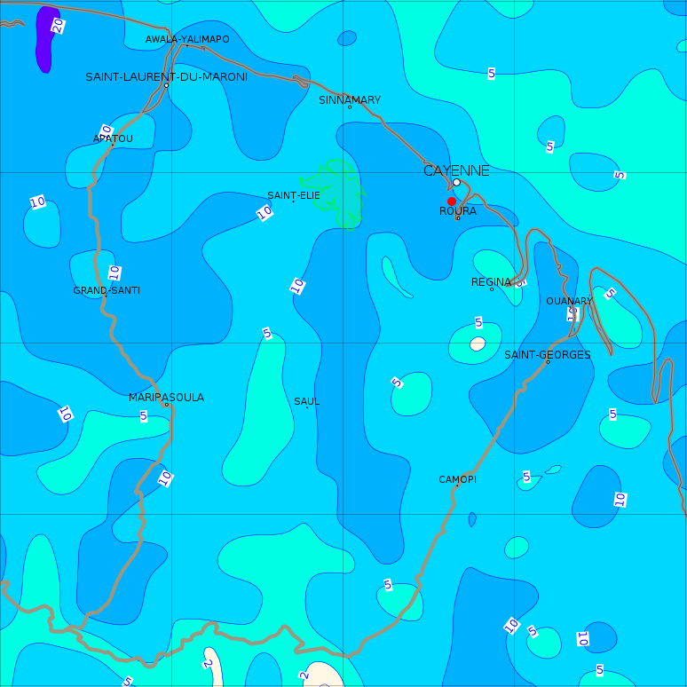 Cumul de pluie pour la journée du dimanche 21 août