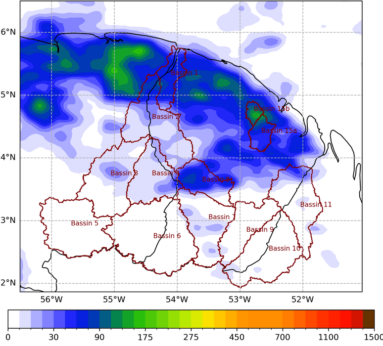 Estimations satellitaires de cumuls de pluie sur les 30 derniers jours