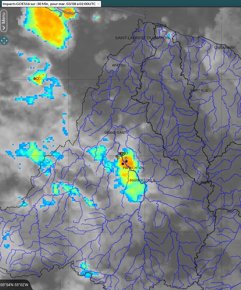 orage  sur le Lawa en soirée du 2 août  2021