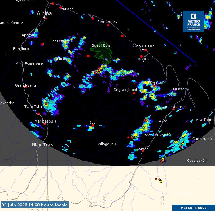 Image radar du jeudi 04/06/2026 à 14h heure locale