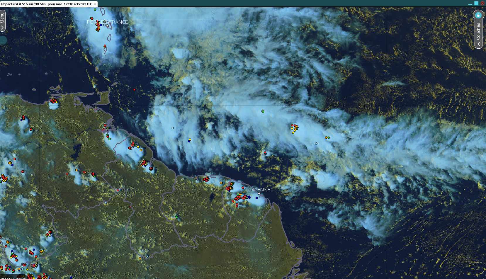 Mardi, au passage d'une onde tropicale, l'équateur météorologique d'alizés reste proche 