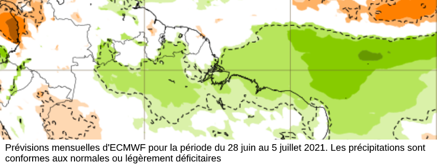 Prévisions mensuelles du 28 juin au 5 juillet ( ECMWF)