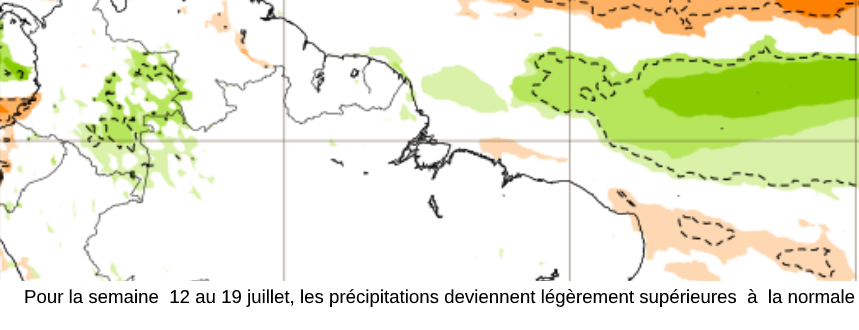 Prévisions mensuelles du 12 au 19 juillet ( ECMWF)