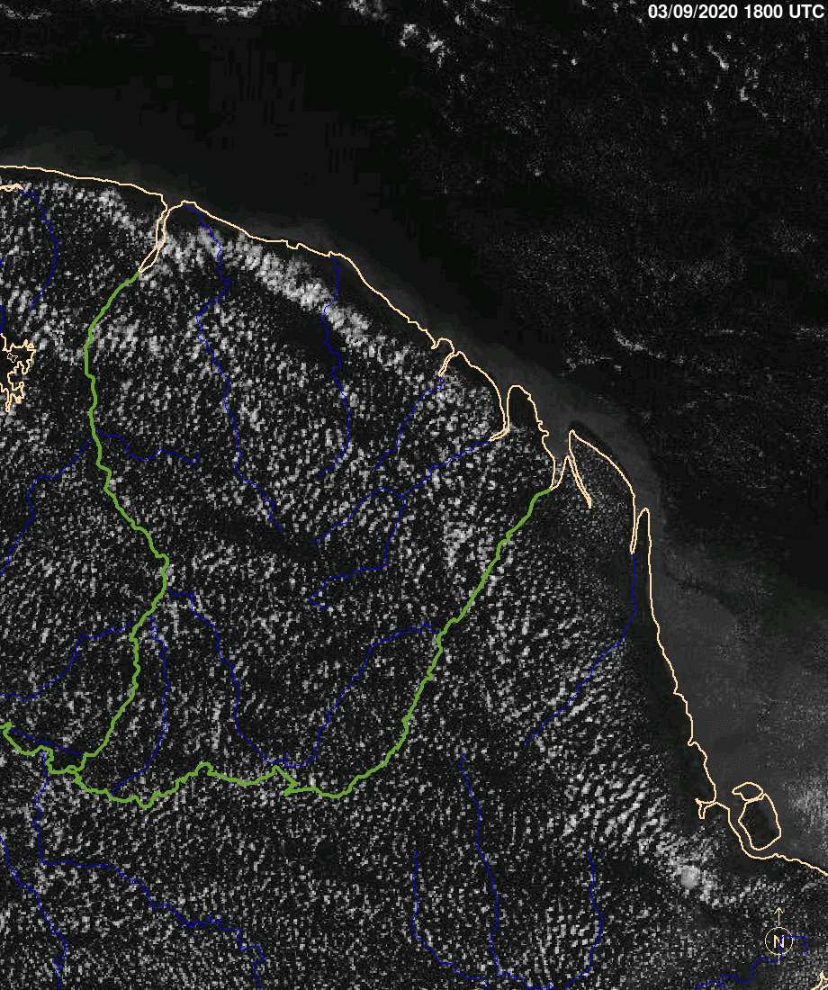 Le 3 septembre 2020, certains secteurs sont très ensoleillés mais on peut aussi remarquer quelques petites averses