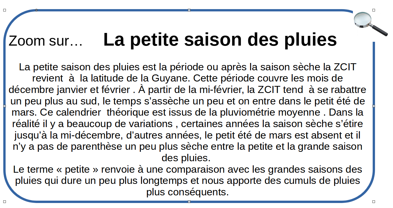zoom sur la petite saison des pluies