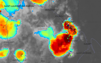 Un orage s'est déclenché sur l'Ile de cayenne dans la soirée de mardi 29 juin 2021 avec une activité électrique forte et des cumuls de pluies impressionants  à  Cayenne