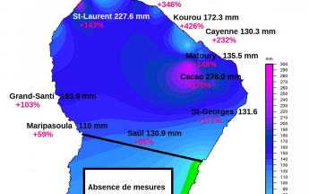 Carte des cumuls mensuels de précipitations de septembre 2021