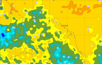 Cumuls de pluies prévus sur l'ensemble de la semaine du 06 au 12 décembre inclus.