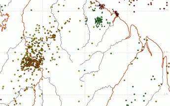 Impacts d'orages pour la journée du 5 juillet. La forte activité pluvio-orageuse sur le Maroni de ce mois de juillet a favorisé une nouvelle crue 