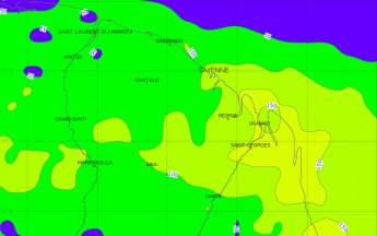 Cumuls de pluies prévus entre vendredi  25 février et mercredi  2 mars 2022