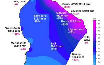 Carte de la pluviométrie de mai 2025 avec les écarts  à  la normale