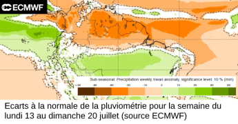 Tendance à l'assèchement à partir de mercredi 8 juillet