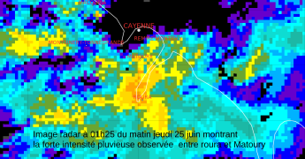 Violent orage de Matoury à Roura dans la nuit de mercredi 24 à jeudi 25 juin 2026