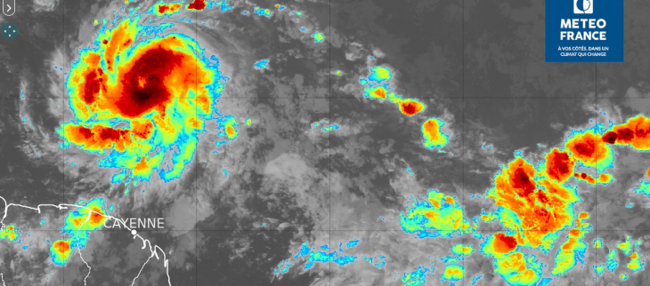 remontées orageuses dans le nord-ouest de la Guyane en marge de l'ouragan Beryl