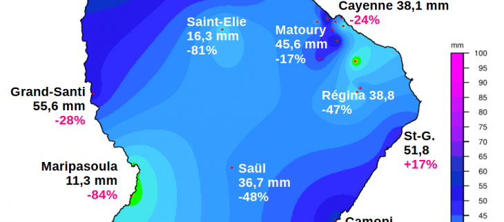Carte des pluies mensuelles OCT 2024