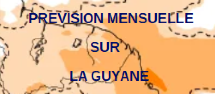 Carte prevision mensuelle sur la Guyane