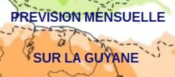 Carte prevision mensuelle sur la Guyane