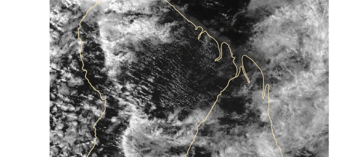 Ligne de grain traversant la Guyane d'Est en Ouest en journée du 28 janvier