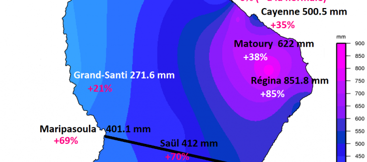Pluviométrie abondante sur la guyane en janvier 2021