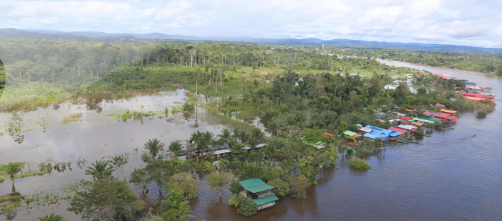 Inondations en face de Maripa-Soula