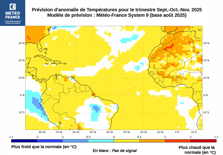 Prévision de température - Trimestre SON 2025