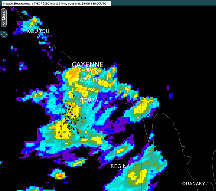 Image radar de mardi 28 juin  à 15h00 locales