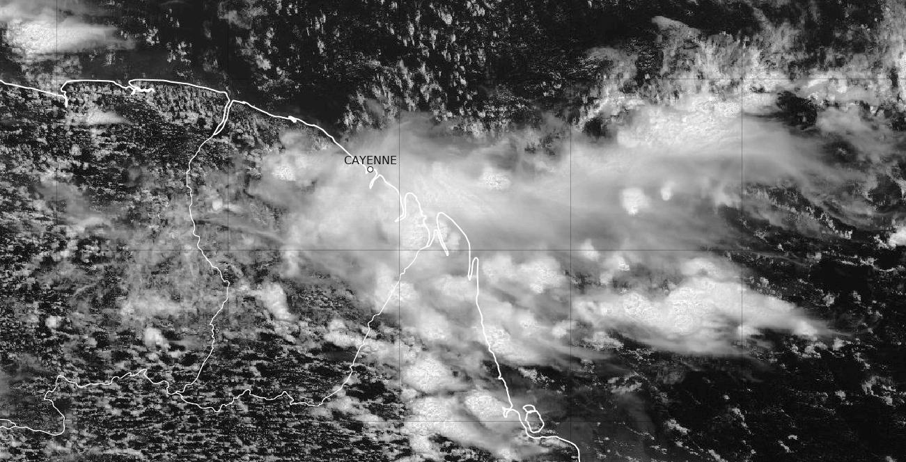 ​Image satellitaire (canal visible ) du 3 mai à 12 heures [Cliquer et glisser pour déplacer] ​