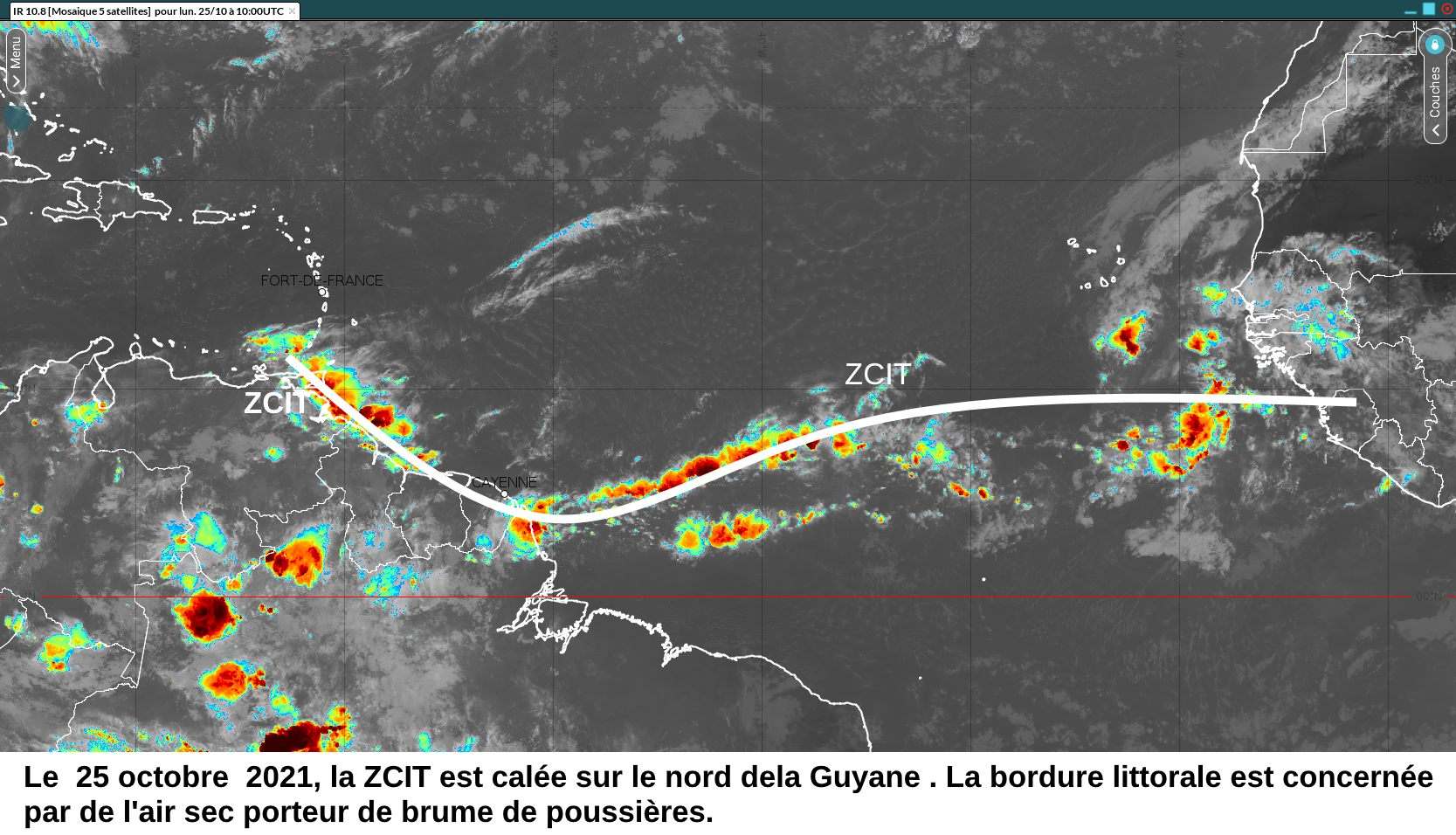 Le  25 octobre  2021, la ZCIT est déjà de retour sur la Guyane
