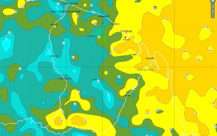 cumuls de précipitations prévus en 48h ce week-end