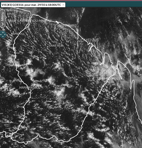 Image satellitaire dans le canl visible mardi 29mars dans l'après-midi