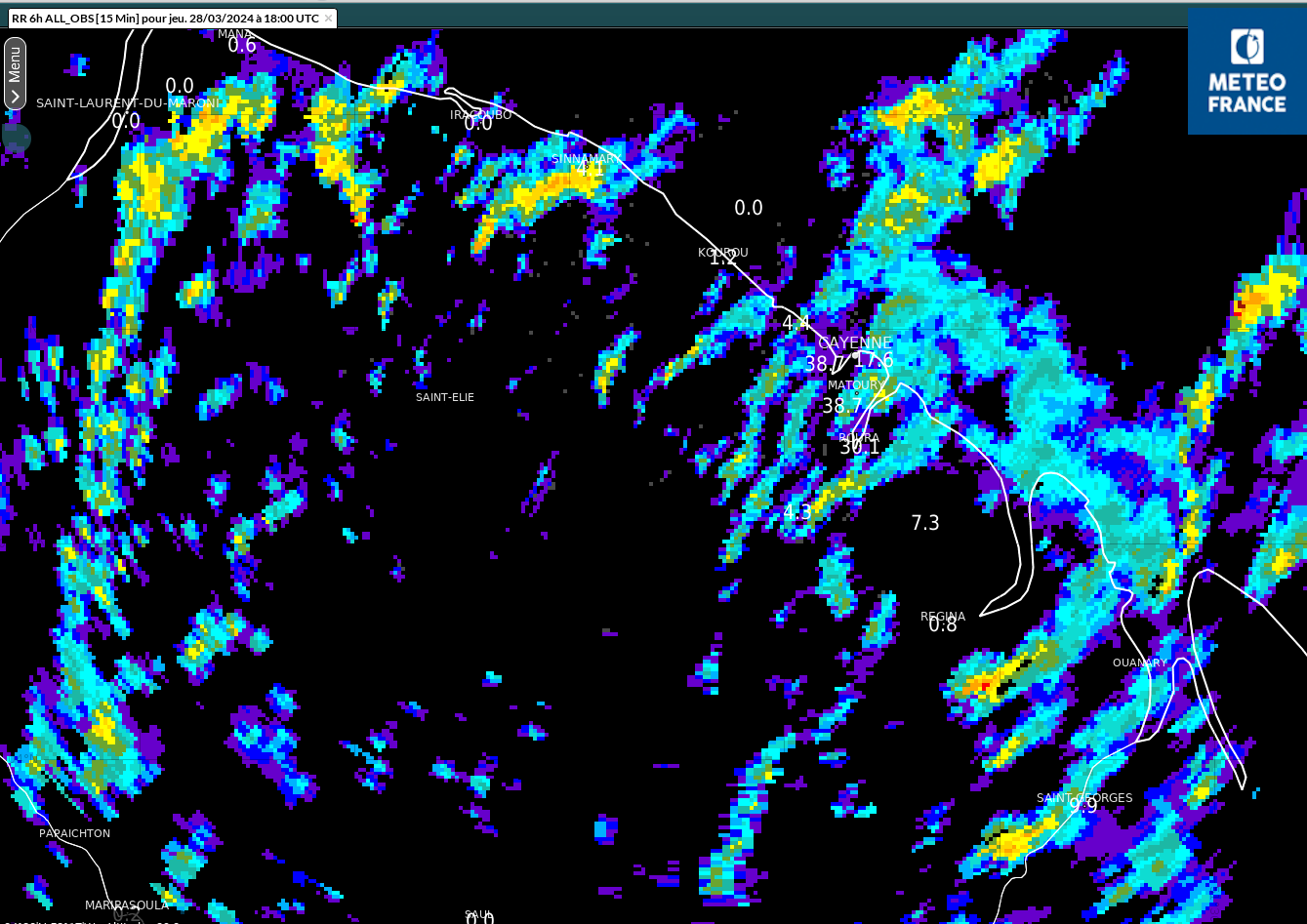 Image radar de jeudi 28 mars  à 15h00