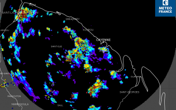 Image radar et impacts orageux jeudi 13 octobre  à 16 heures