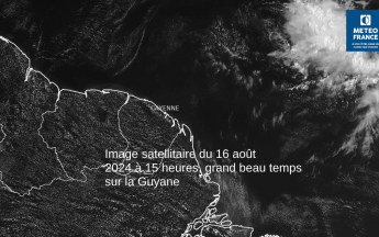 Image satellitaire du 16 août 2024, illustration du temps sec et ensoleillé observé le plus souvent au cours du mois