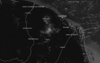 Image satellitaire du 29 septembre, ciel sans nuages sur la Guyane