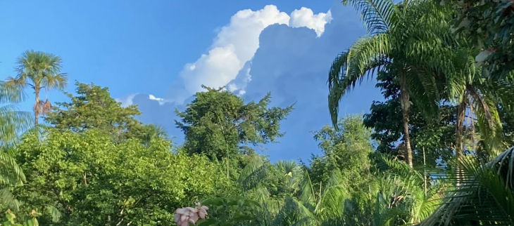 Soleil s'imposant dans le ciel guyanais