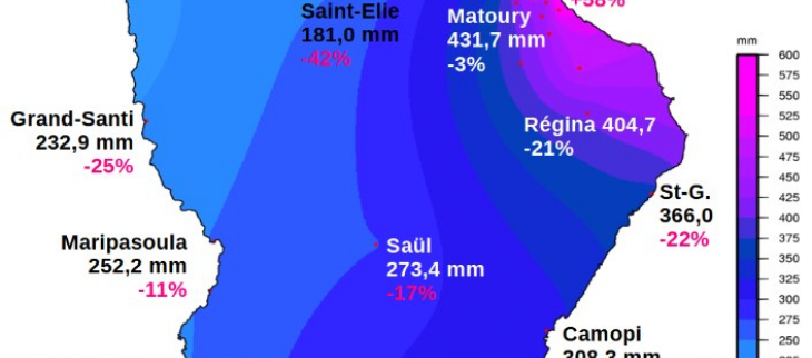 Carte pluviométrique Avril 2024