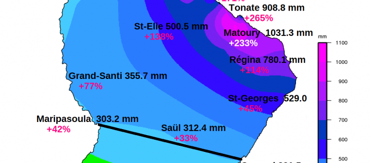 Carte pluies de février 2022